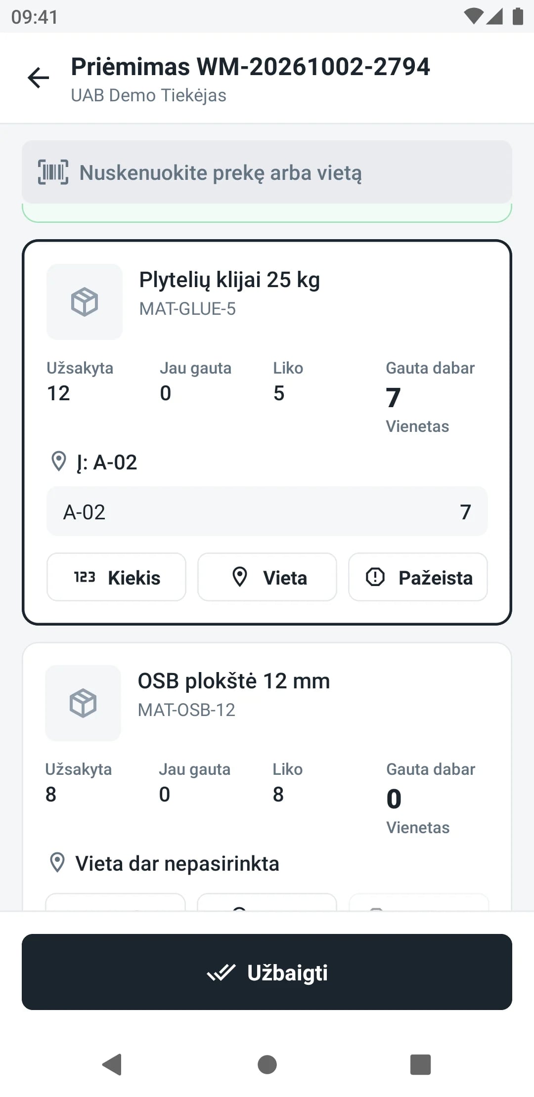 Priėmimas skenuojant